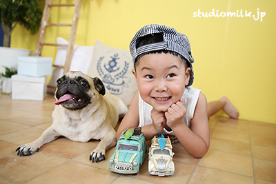ペットちゃんも一緒にお子さまの成長記念を！